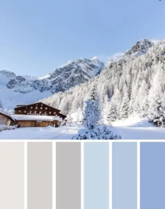 Winter wonderful Color Palette with whites and blues. Perfect for decorate with elegance!