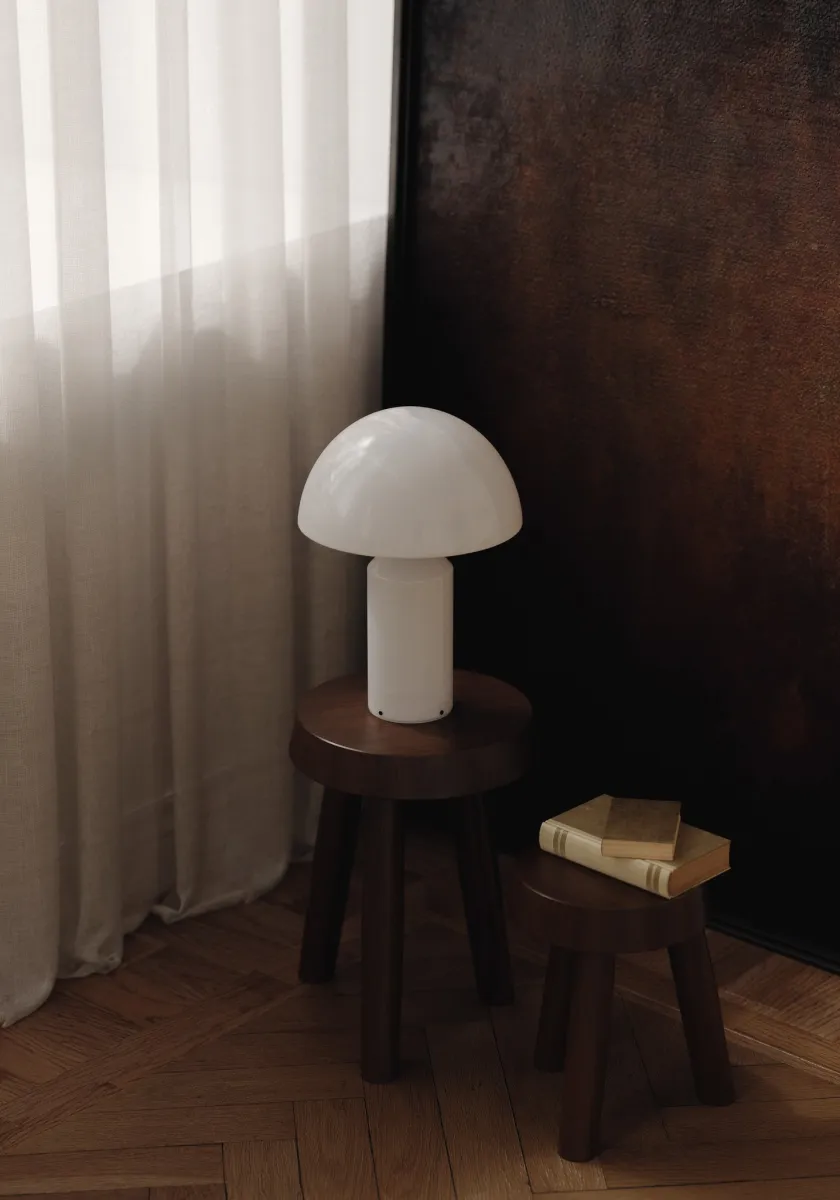 Chic bedroom side tables with sculptural wooden design and soft lighting. Perfect for modern and minimalist home decor. #LuxuryInteriors #CozyVibes