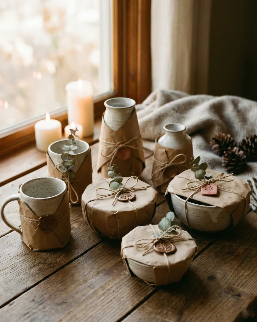 Wrap your coil pottery creations with care. These ceramic mugs, bowls, and vases are perfect handmade gift ideas for the holidays or special occasions. #potteryideas #ceramic #coilpottery