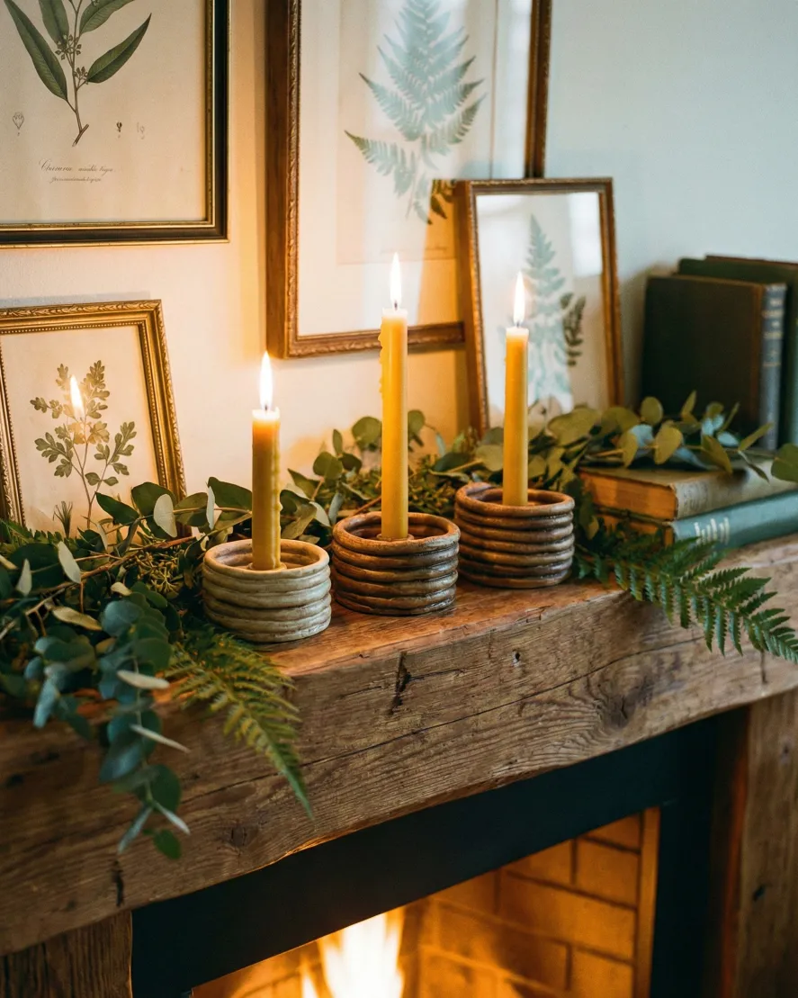Coil Pottery Candle Holders – Nature-Inspired Ceramic Decor 