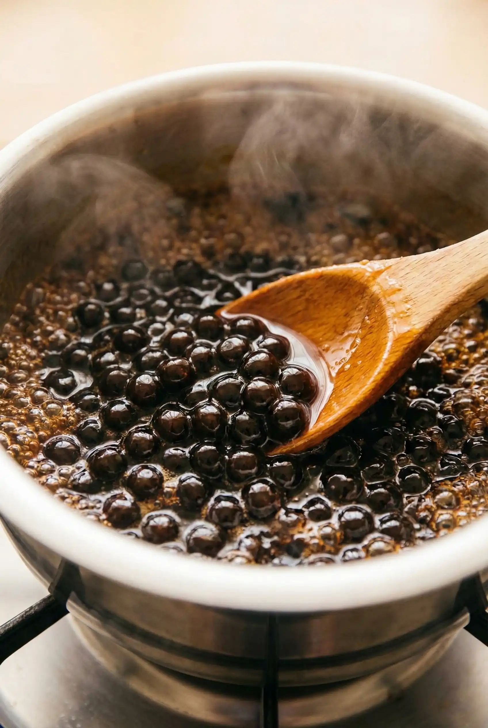 Pearls too crunchy? Here is the braising technique that keeps them soft and chewy, even in ice water.
