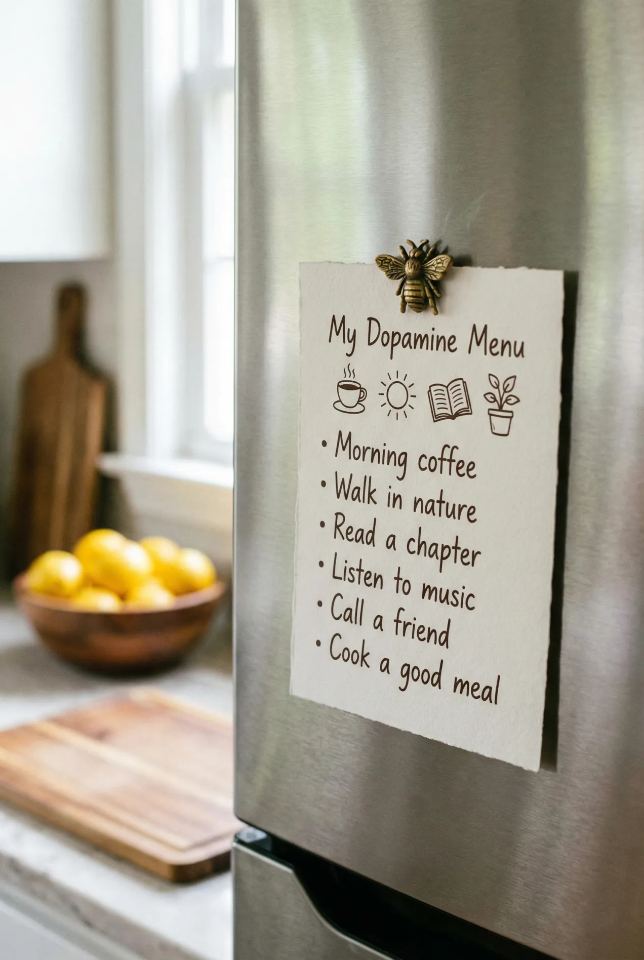 Handwritten Dopamine Menu for ADHD friendly cleaning and home organization hacks.