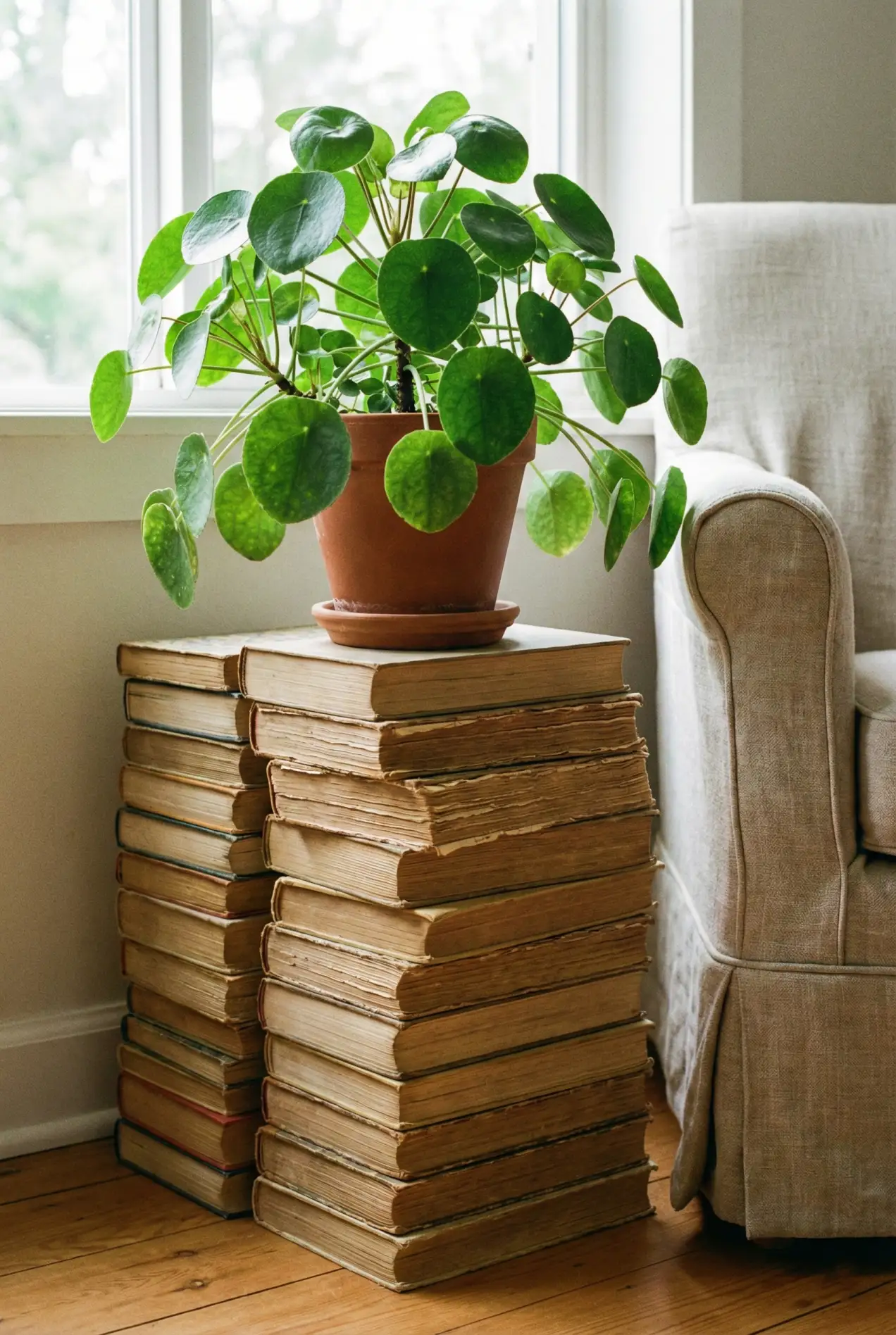 Give your lamps some height and your room some texture. How to style books to make your home look curated. #BookStyling #HomeDecorTips